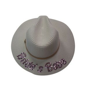 Simply Southern Bride's Babe Straw Cowboy Hat NWT Bachelorette White Pink